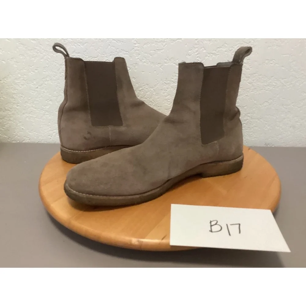 AllSaints Chelsea Boots Mens 42 / 11 Taupe Brown Suede Crepe Sole Rhett Slip-on